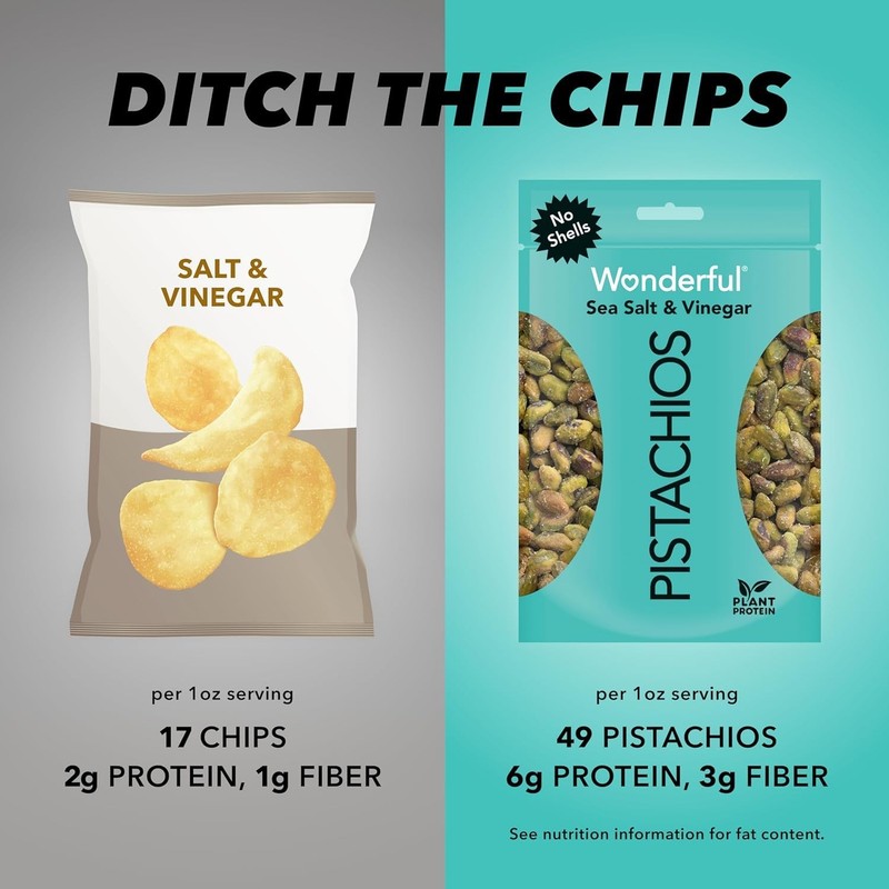 No Shells, Sea Salt & Vinegar Flavored Nuts, 11 Ounce Resealable Bag, Protein... gallery
