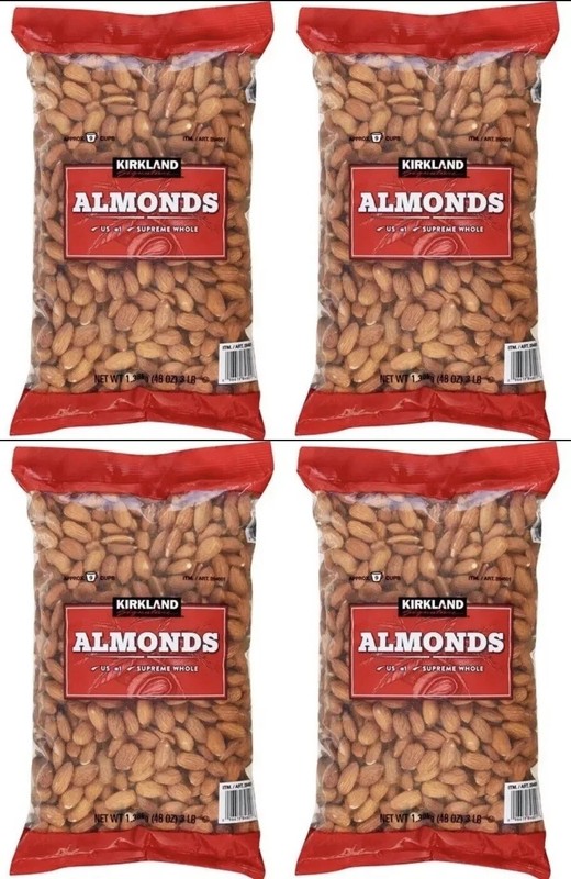 Kirkland Signature Supreme Whole Almonds, 3 lbs 4 PACK