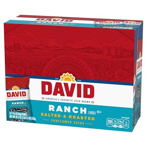DAVID Roasted and Salted Ranch Sunflower Seeds, 1.625 oz, 12 Pack gallery