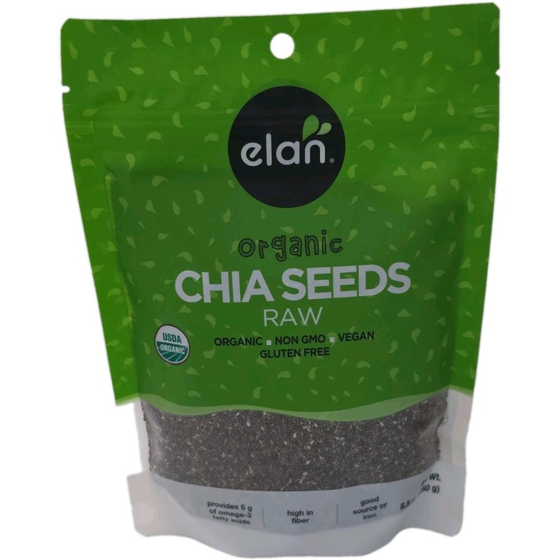 Elan Raw Chia Seeds 8.8 oz (250 g) USDA Organic Non-GMO Vegan Gluten Free