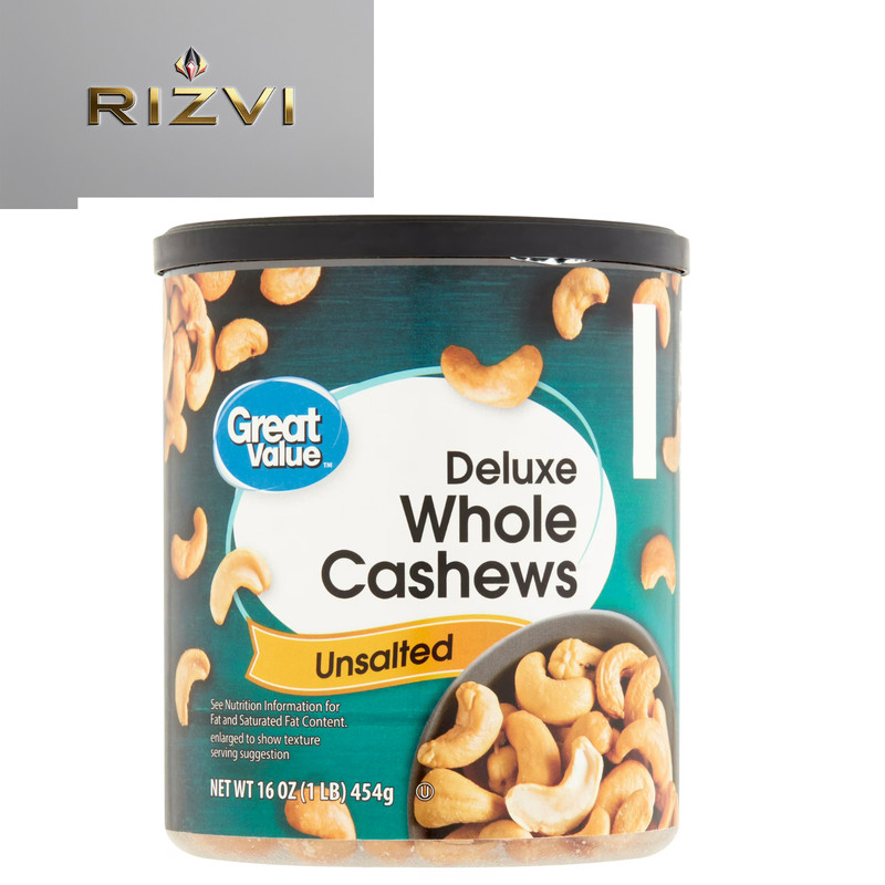 Deluxe Whole Cashews, Unsalted, 16 Oz