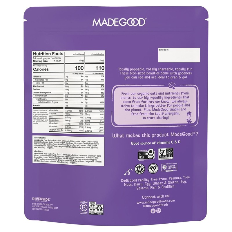 Made Good Organic Granola Minis Variety Pack 0.85 oz 24 Count EXP 09/2026 gallery