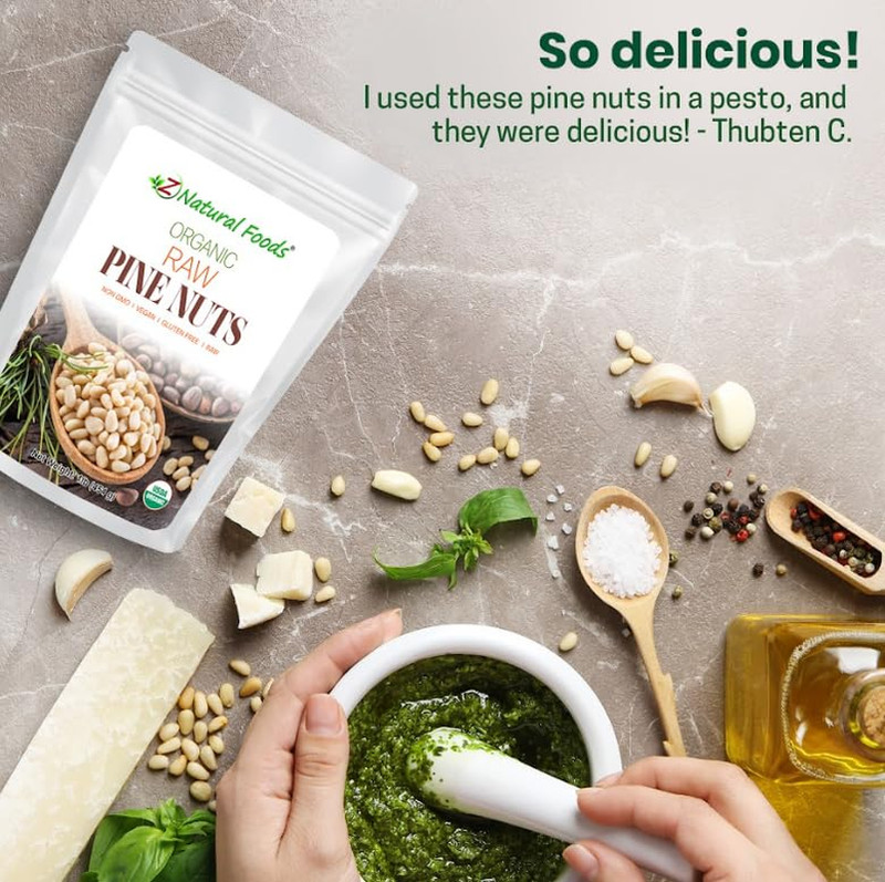 Z Natural Foods Organic Pine Nuts - Raw Nutrient-Dense Superfood Packed in Airti gallery