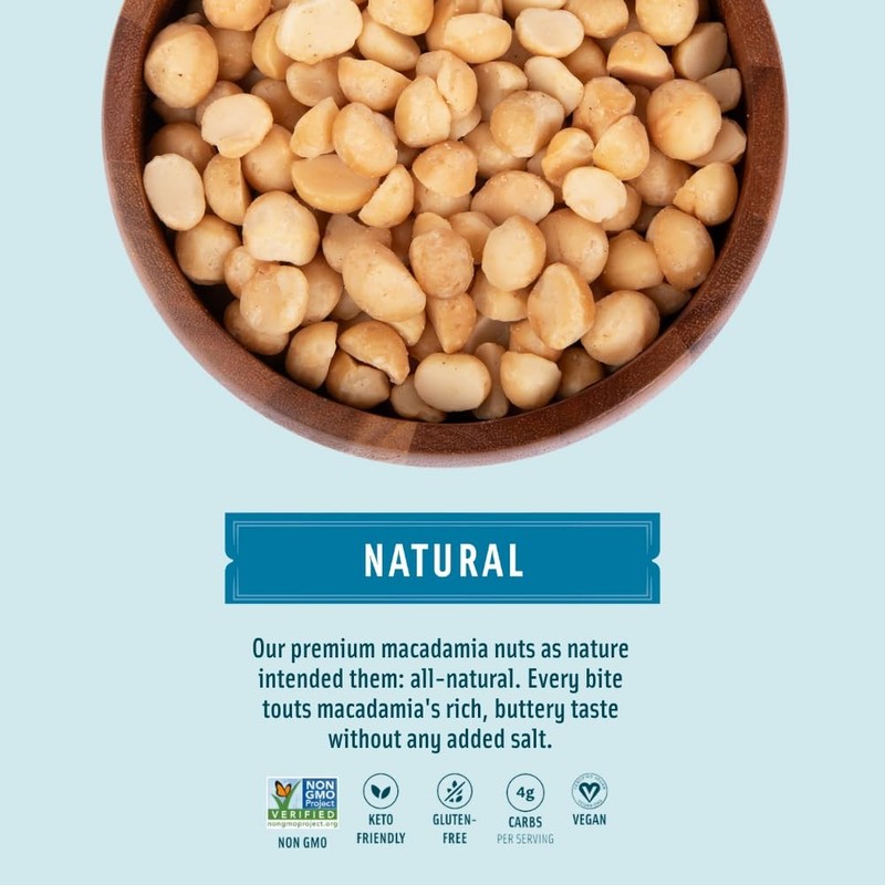 Mauna Loa Unsalted Dry Roasted Macadamia Nuts - 7oz Resealable Bag - Premium Haw gallery