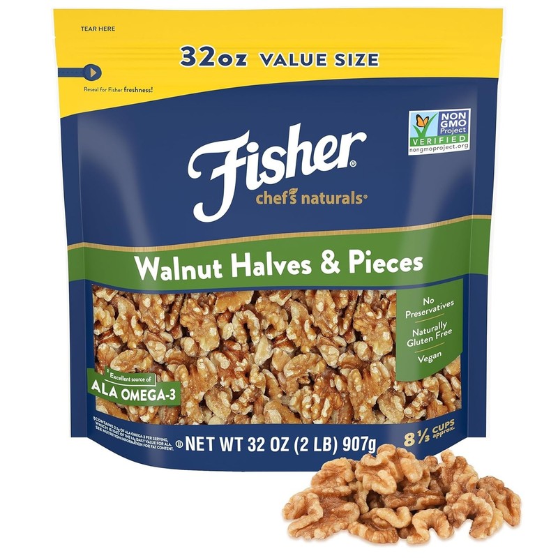 Healthy 2 lb Unsalted Walnut Halves & Pieces - Perfect for Cooking and Toppings gallery