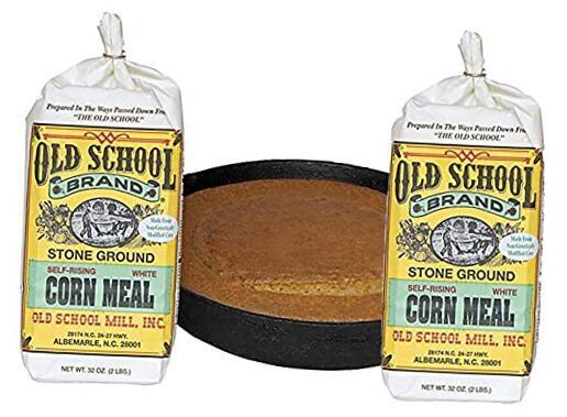 Authentic Stone Ground, Self-Rising, White Cornmeal (2 Pound Bags) - Made