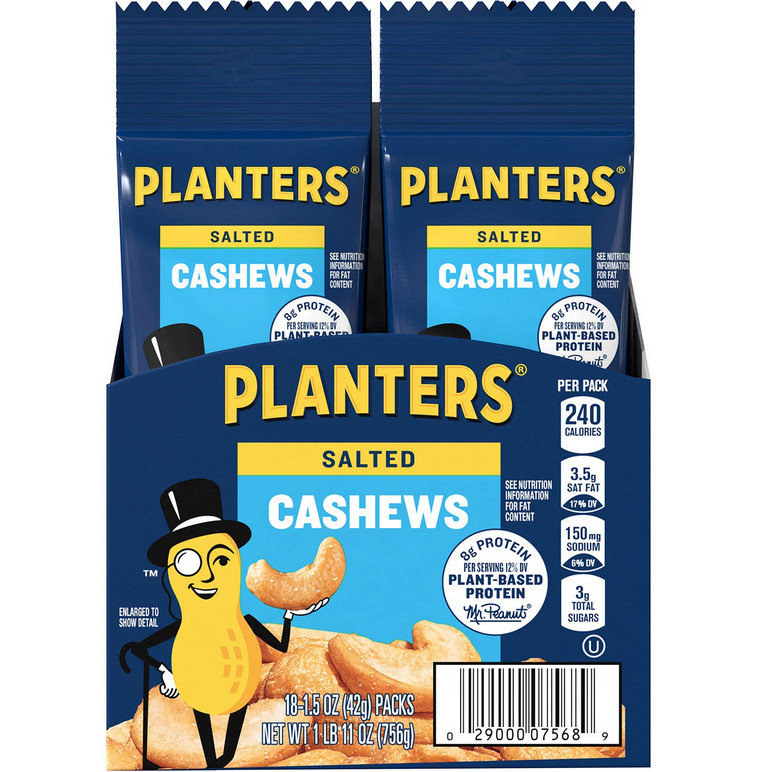 Planters Salted Cashews, 1.5 oz., 18 pk. gallery