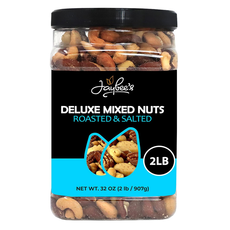 Mixed Nuts Deluxe - Roasted & Salted | 32 Oz Reusable Container | Healthy Gourme gallery