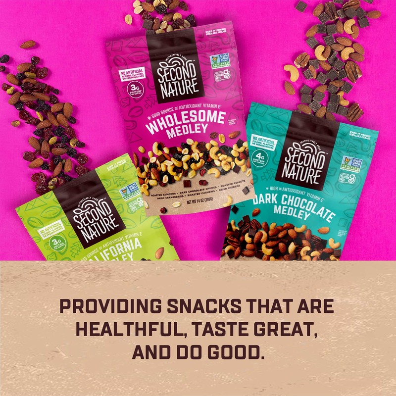 Second Nature Dark Chocolate Medley Trail Mix Pack of 12 Resealable Pouches gallery