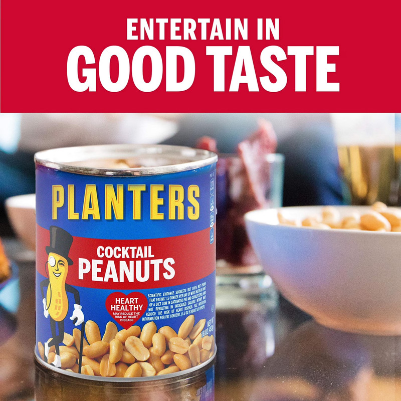 New PLANTERS Salted Cocktail Peanuts, Party Snacks, Plant Based Protein 16oz 1 gallery