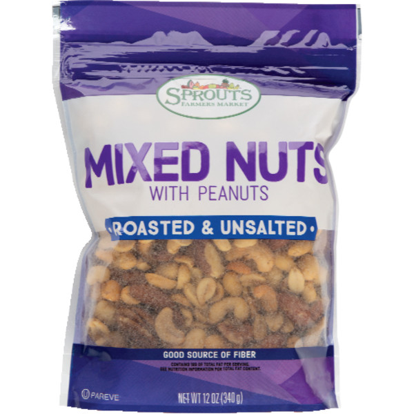 Sprouts Roasted Unsalted Mix Nuts With Peanuts