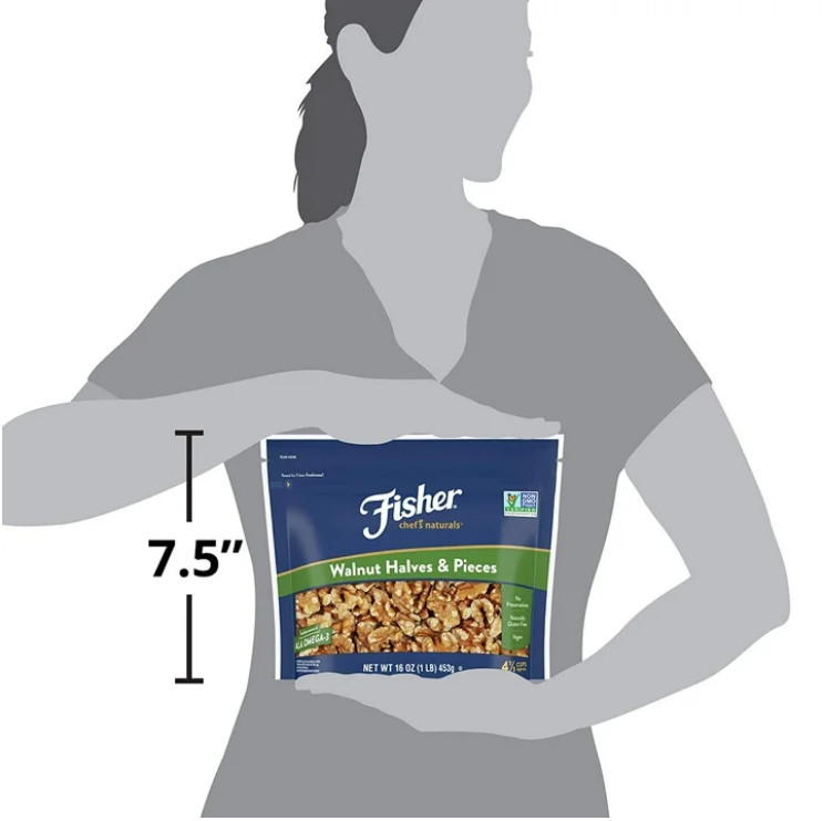 4 PACK Fisher Chef's Naturals Gluten Free, No Preservatives, Walnut gallery