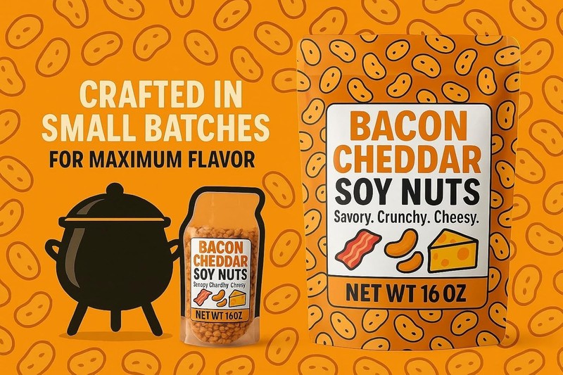 Bacon Cheddar Soy Nuts 16 oz Resealable Snack Bag High Protein, Crunchy Roasted gallery