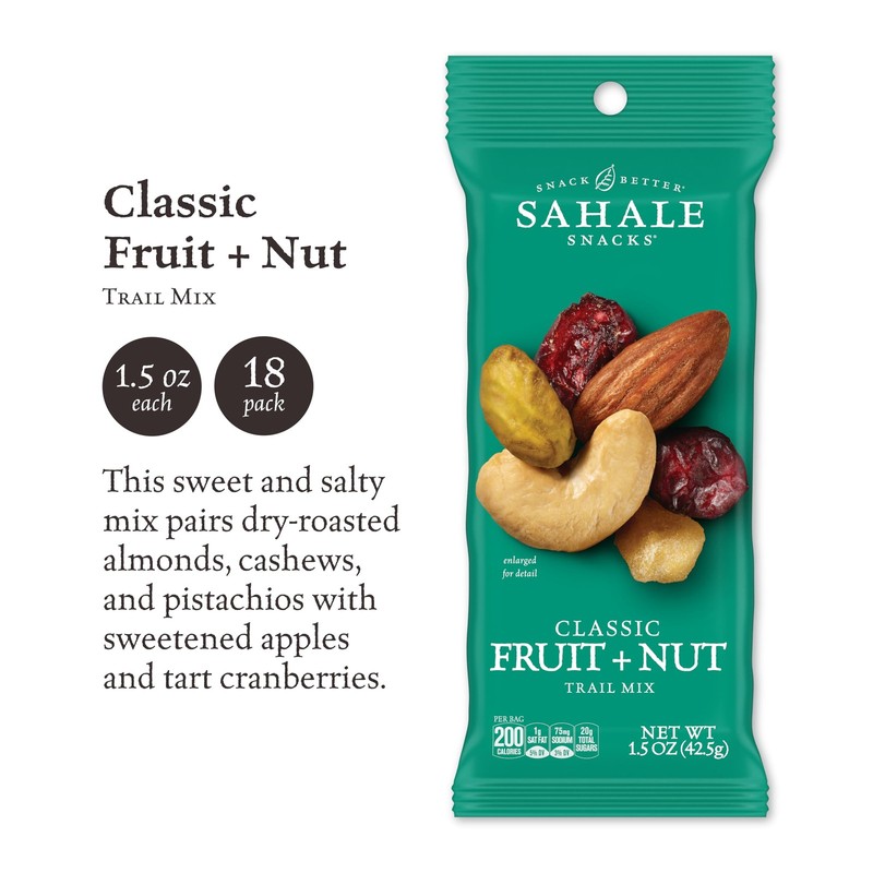 Classic Fruit and Nut Trail Mix, 1.5 Oz Grab & Go Bags (18 Packs) - Dry-Roast... gallery