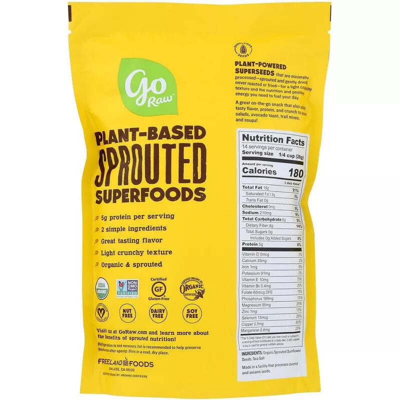 Go Raw Organic Sprouted Sunflower Seeds With Celtic Sea Salt 14 oz gallery