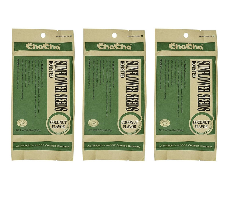 Coconut Flavored Roasted Sunflower Seeds (3 Pack, Total of 750g)