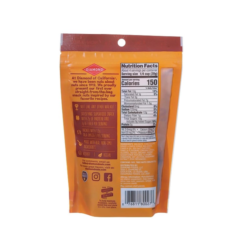 Sweet Maple Walnuts 4 oz - Natural, Roasted, and Perfect for All Ages gallery