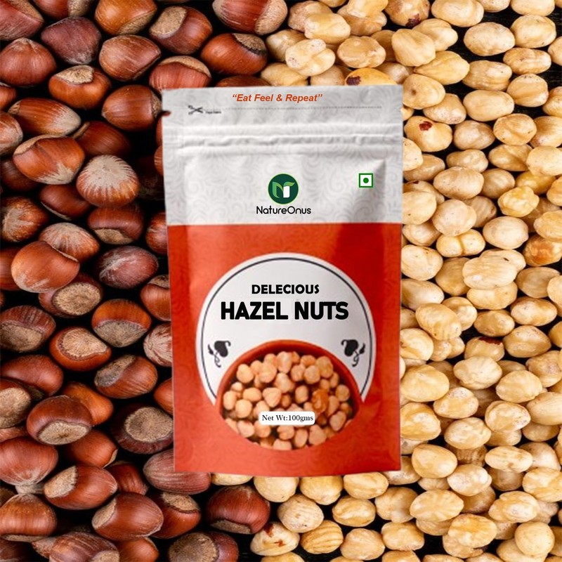 Natureonus Hazelnuts 100g | Raw Dehulled Premium Nuts | Healthy & Tasty Snack gallery