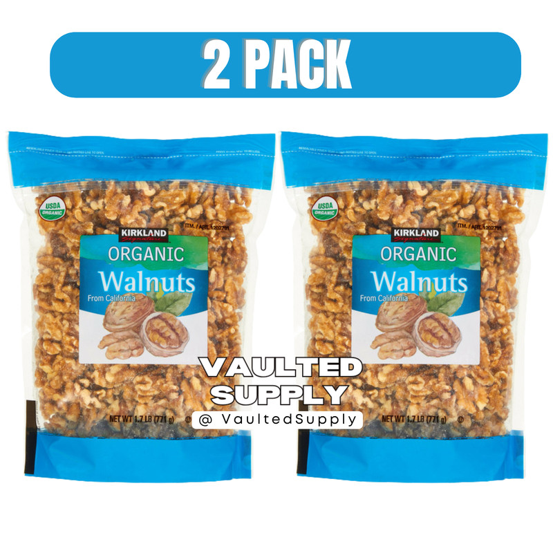 Kirkland Organic Walnuts 2 Pack 1.7lb Each Costco Size Walnut Halves Bulk