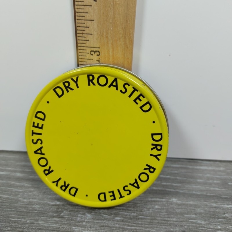 Vintage Roasted Peanuts Metal Lid Yellow 2 7/8″