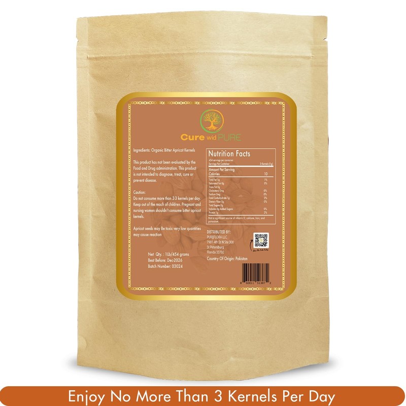 Organic Apricot Seeds 1lb - Raw, Non-GMO, Gluten-Free, Rich in Vitamin B17 gallery