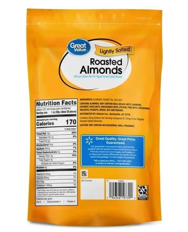 Great Value Oil Roasted Lightly Salted Almonds, 25 oz New gallery