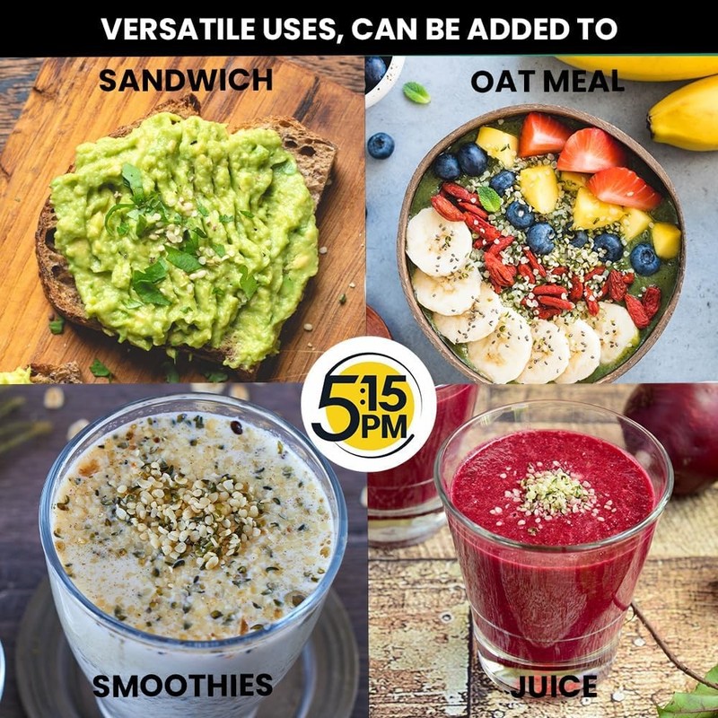5:15PM Hulled Hemp Seeds 150g | Raw, Shelled | Protein & Omega-3 Snack gallery