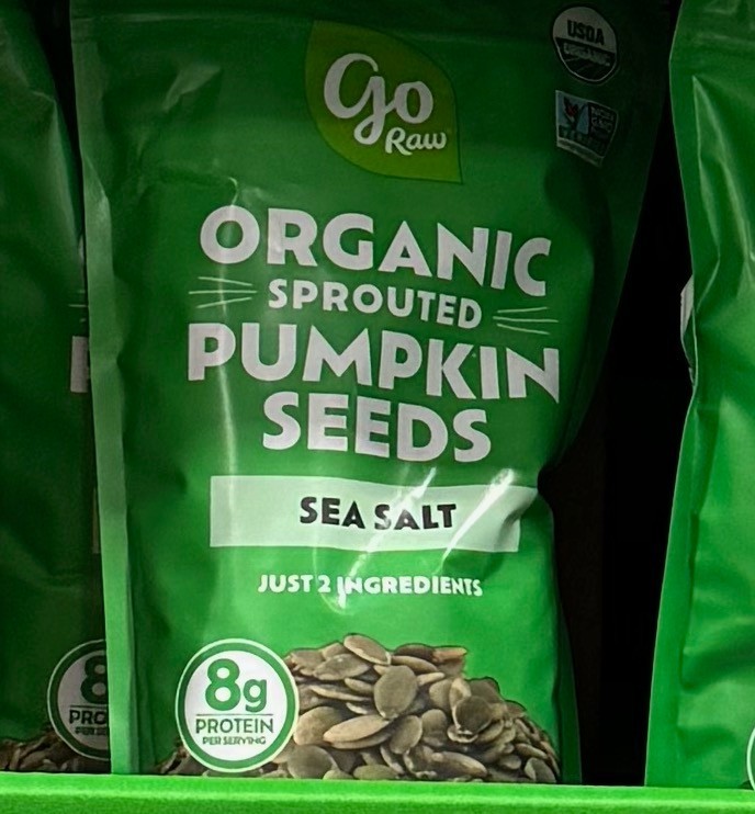Go Raw Organic Sprouted Pumpkin Seeds with Sea Salt 22 oz 8g Protein