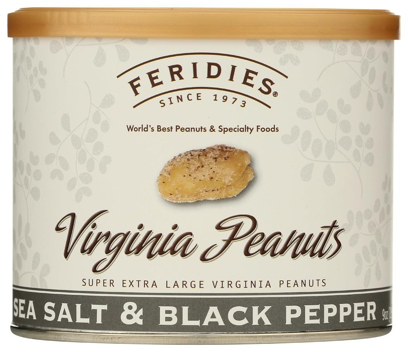 FERIDIES Sea Salt and Black Pepper Super Extra Large Virginia Peanuts 9oz Can