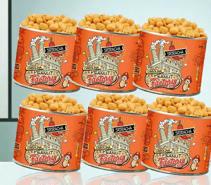 6 Pack - Carolina Peanut Factory Sriracha Flavored Gourmet Peanuts - 10oz