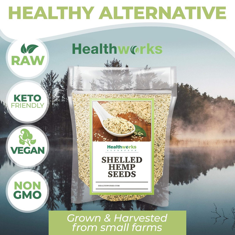 Healthworks Shelled Hemp Seeds 32 Oz - Omega 3 6 Protein Fiber gallery