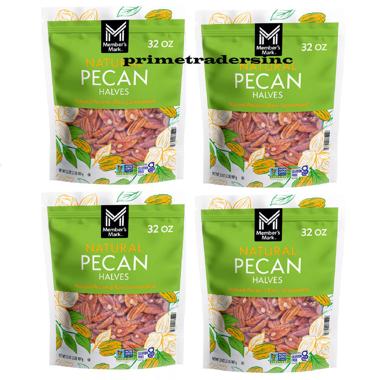 4 Pack – Member’s Mark Natural Pecan Halves, 32 oz.
