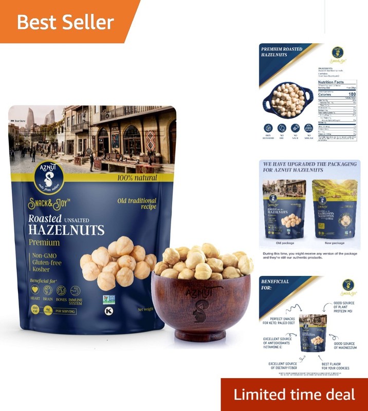 Naturally Delicious 2 LB Roasted Hazelnuts – Resealable, Oil-Free, Keto-Friendly