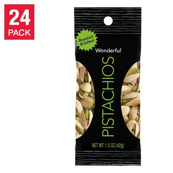 Wonderful In-Shell Pistachio Nuts, 1.5 oz, 24-count Total Net Weight 1.5 oz