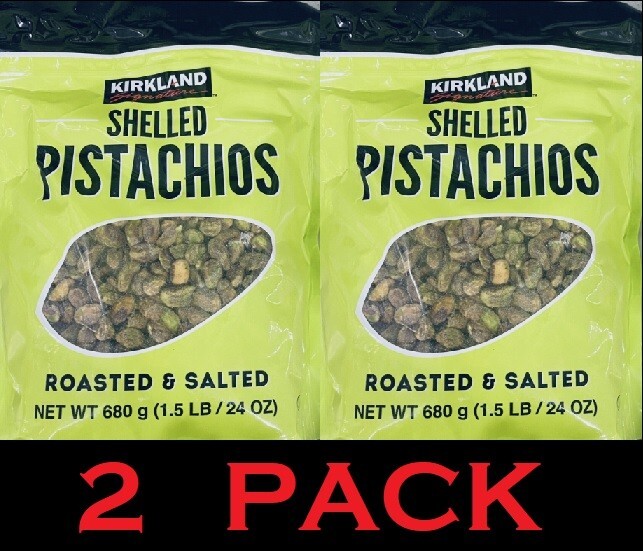 2x KIRKLAND Signature Roasted & Salted SHELLED PISTACHIOS Nuts 24 oz – 2 PACK