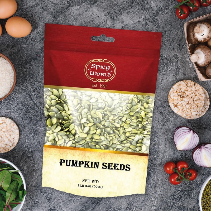 Shelled Pumpkin Seeds 2lb Roasted Unsalted Vegan Bulk Bag Healthy Snack gallery