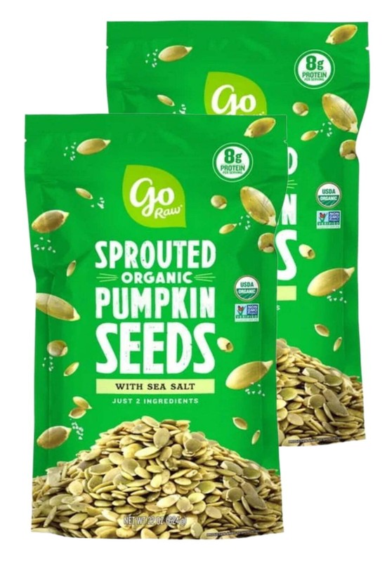 2 PACK | Go Raw Organic Sprouted Pumpkin Seeds 22oz • Sea Salt • Vegan Snack
