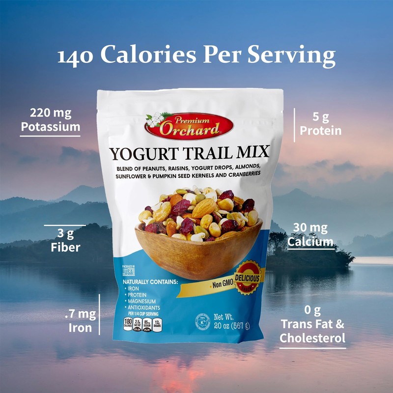 Trail Mix Seeds Yogurt Fruit Nuts Healthy Snack Bulk Blend 20z gallery