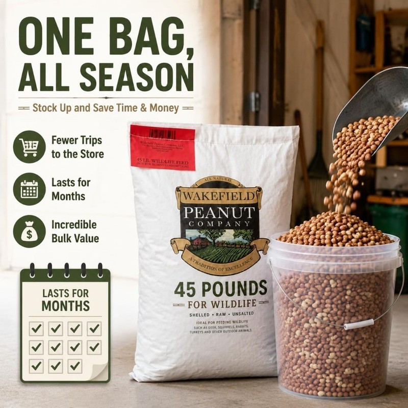 Large 45LB Bulk Bag of Shelled Unsalted for Wildlife Feeding gallery