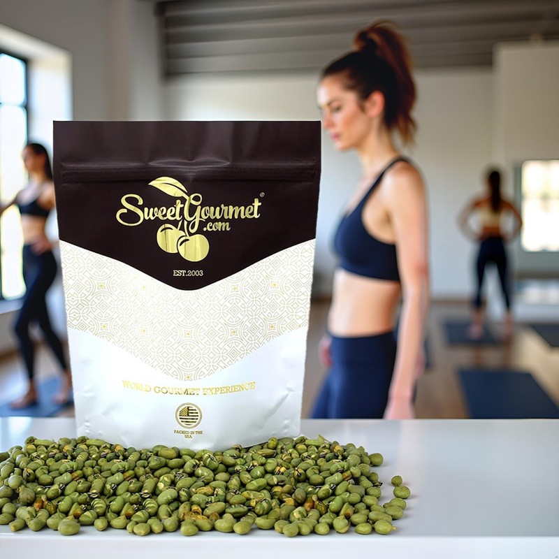 Lightly Salted Dry Roasted Imported Edamame Green Soybeans | 1 Pound gallery