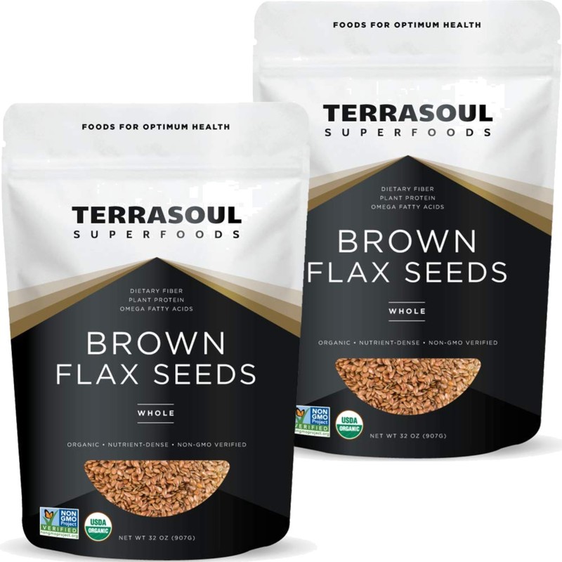 Organic Brown Flax Seeds, 4 Lbs 2 Pack
