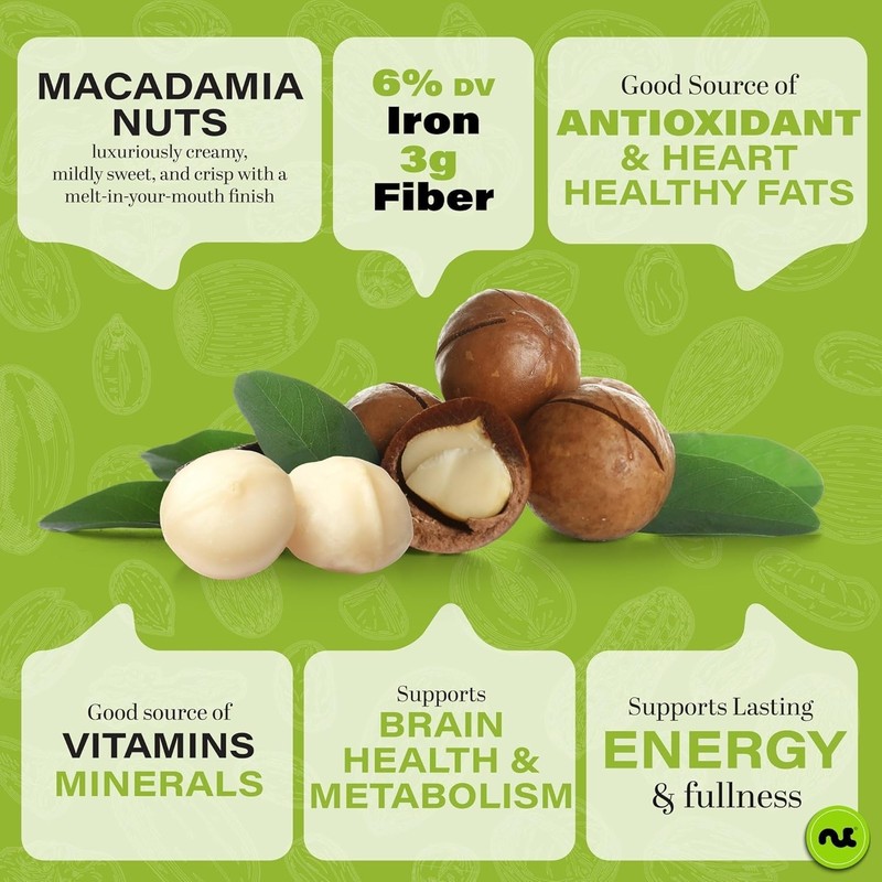 Nut Cravings Macadamia Nuts | Raw Fresh Snack Resealable Bag Kosher & Healthy gallery