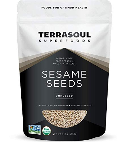 Terrasoul Superfoods Organic Unhulled Sesame Seeds, 2 Lbs – Gluten Free, Raw,