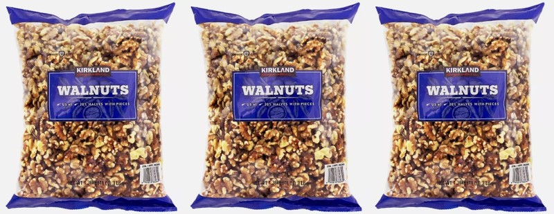 3 PACK – Kirkland Signature Walnut Halves, 3 Pounds