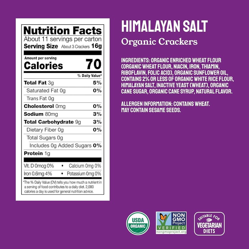 Organic Crackers Variety Bundle Multi-Grain Olive Oil & Sea Salt Himalayan Salt gallery