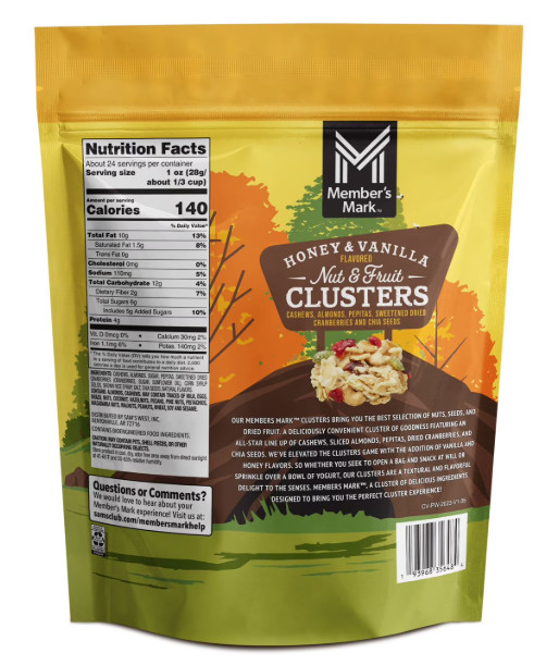 2 Pack Member's Mark Honey Vanilla Nut & Fruit Clusters 24 oz Bag gallery