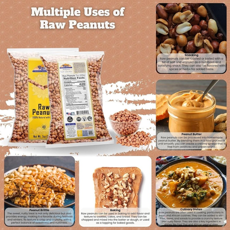 Nutritious Raw Whole Peanuts 7oz - Ideal for Cooking & Snacking gallery