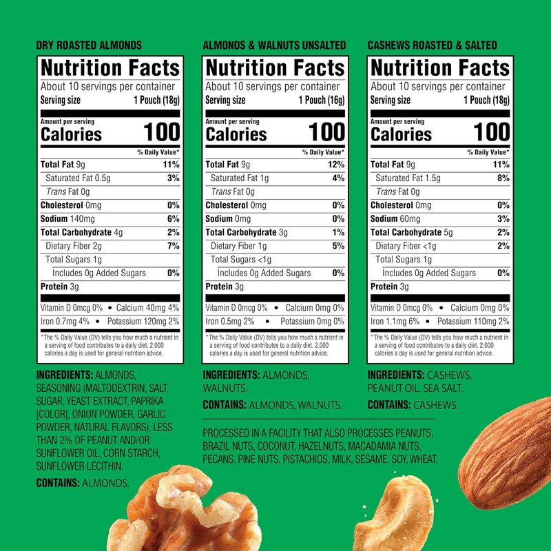 Nuts Mixed Nuts Variety Pack 18ct (1-Pack) , 100-Calorie Individual Packs , Feat gallery