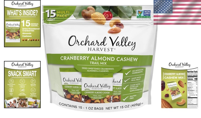 Individual Packs Trail Mix, Cranberries, Almonds gallery
