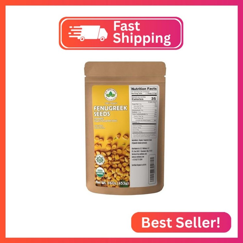 Fenugreek Seeds 100% Certified Organic | Raw Fenugreek Seeds | Whole Methi Seeds